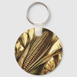 Golden Corn Cob Harvest Key Ring