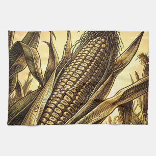 Golden Corn Cob Harvest Tea Towel