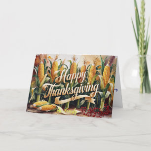Golden Corn & Thanksgiving Cheer Holiday Card