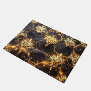Golden Cosmic Geometry Doormat