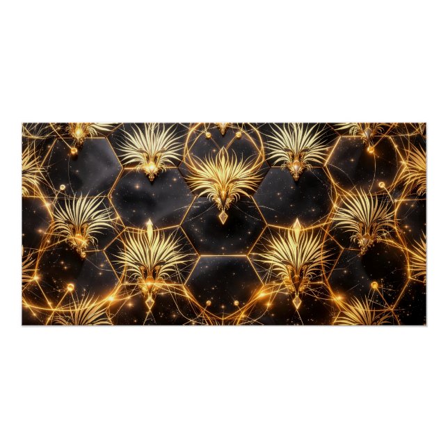 Golden Cosmic Geometry Poster (Front)