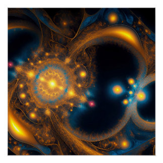 Golden Cosmic Spiral Poster