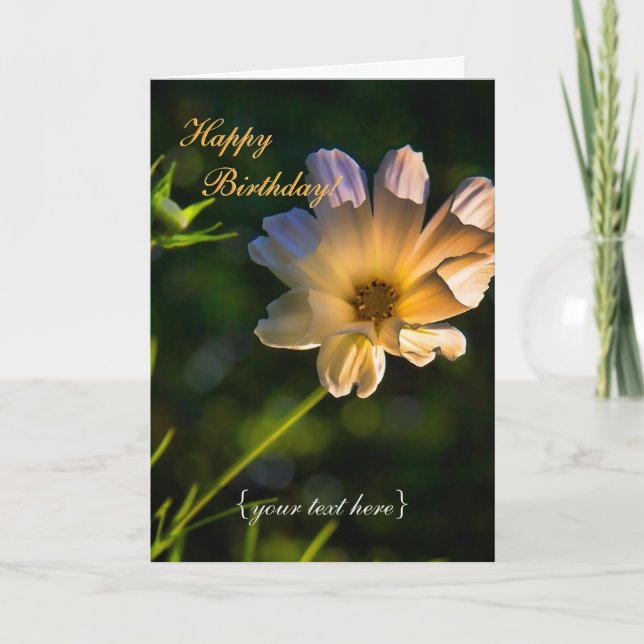 Golden Cosmos - Happy Birthday Card (Front)