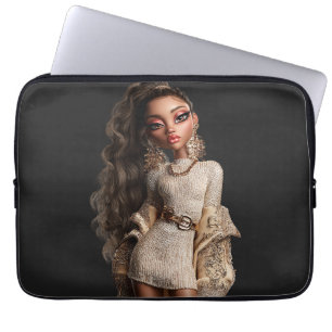 Golden Couture Portrait Laptop Sleeve