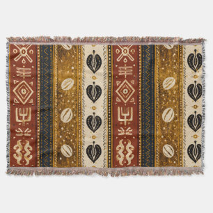Golden Cowrie™   Luxury African Wall Art Print Throw Blanket