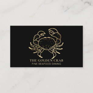 *~* Golden Crab Fine Dining by The Sea Black Business Card