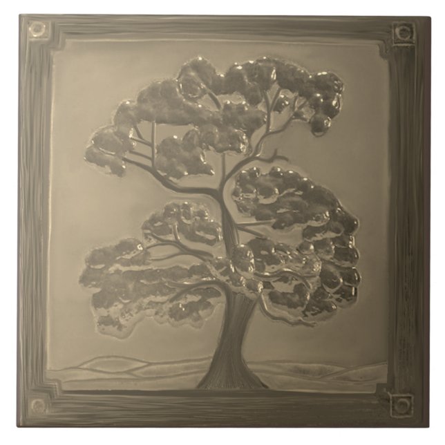  Golden Craftsman Oak Tree Ceramic Tile (Front)