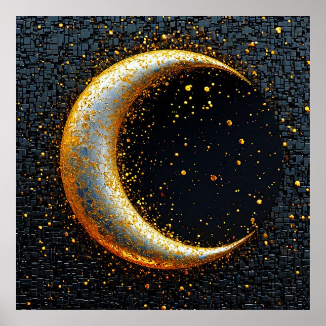 Golden crescent moon poster (Front)