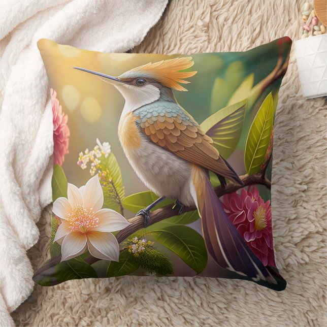 Golden Crested Honeyeater Fantasy Bird Cushion (Blanket)