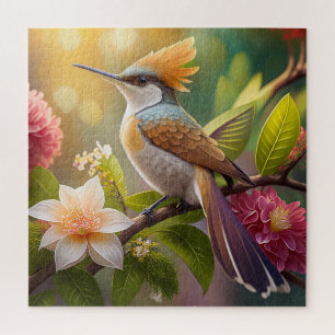 Golden Crested Honeyeater Fantasy Bird Jigsaw Puzzle