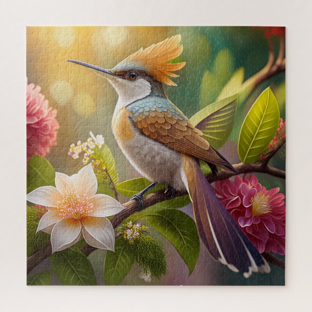 Golden Crested Honeyeater Fantasy Bird Jigsaw Puzzle (Vertical)