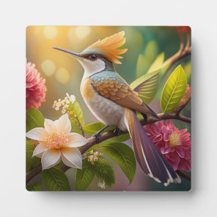 Golden Crested Honeyeater Fantasy Bird Plaque