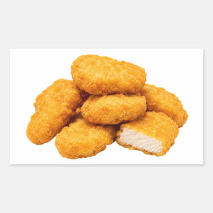 Golden Crispy Chicken Nuggets Food Rectangular Sticker