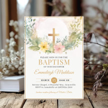 Golden Cross Florals Christening or Baptism