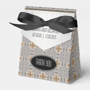 Golden Cross Geometric Lace Pattern Party Favour Box