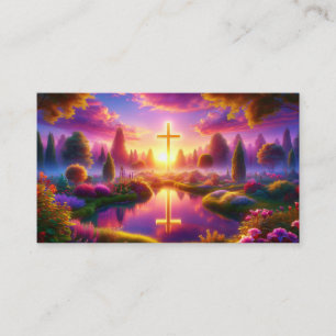 Golden Cross in a Heavenly Paradise Business Card