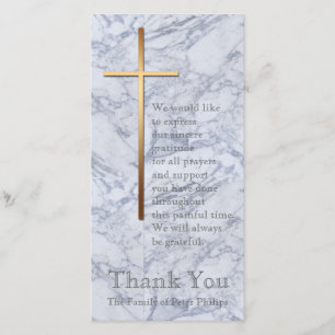 Golden Cross Marble 2 Sympathy Thank You