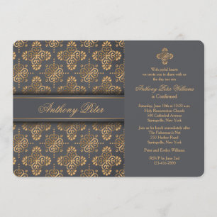 Golden Cross Religious Invitation