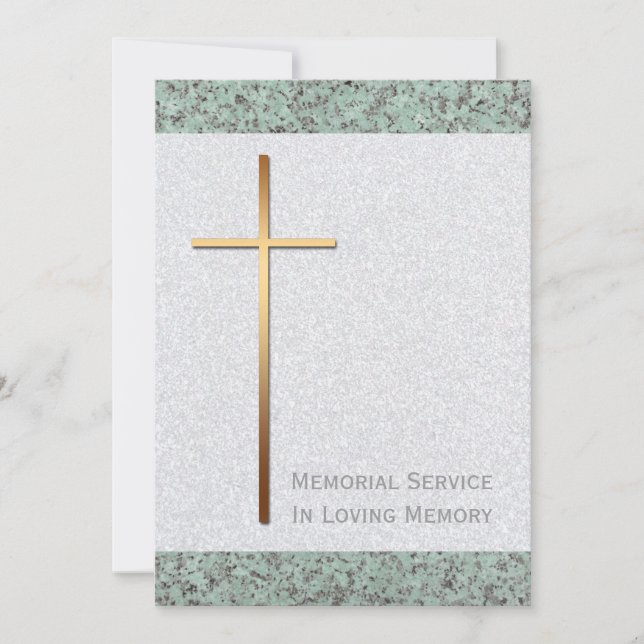 Golden Cross Stone 2 Funeral Announcement (Front)