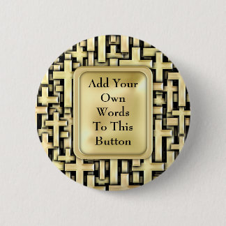 Golden Crosses 6 Cm Round Badge