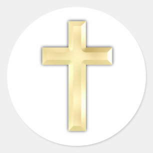 Golden Crosses Classic Round Sticker