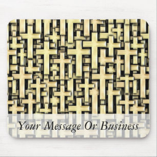 Golden Crosses Mouse Pad
