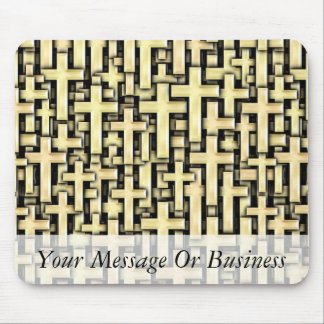 Golden Crosses Mouse Pad