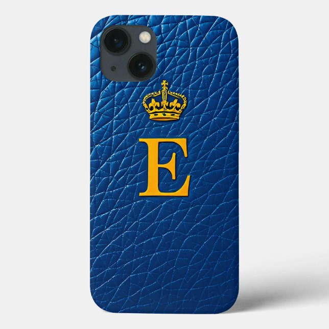 Golden Crown Above Stylish Letter E Case-Mate iPhone Case (Back)