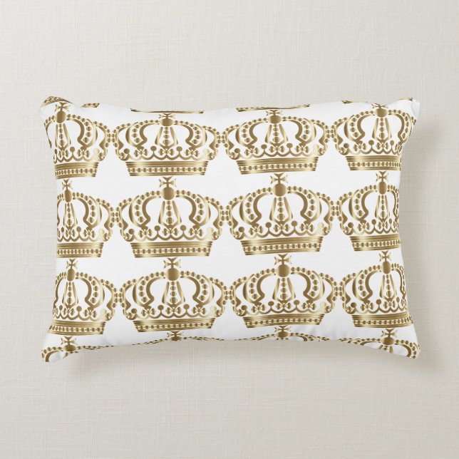 Golden Crown Accent Pillow (Front)