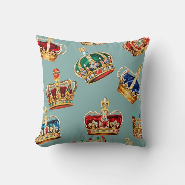 Golden Crown Baroque Fashion Texture Cushion (Front)