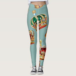 Golden Crown Baroque Fashion Texture Leggings