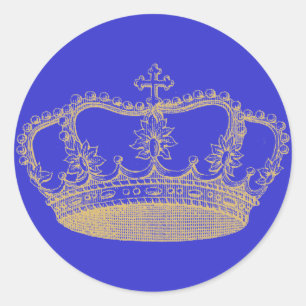 Golden Crown Classic Round Sticker