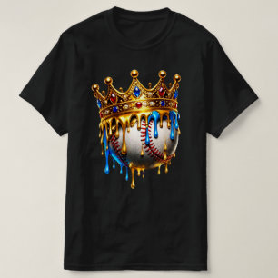 Golden Crown Drip Baseball King T-Shirt
