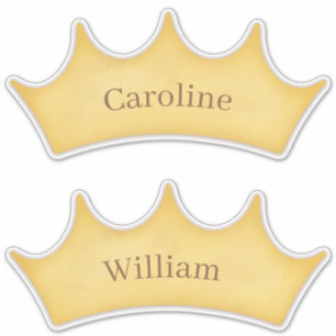 Golden Crown Fairytale Kids Set of 2 Custom Name
