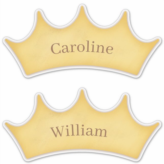 Golden Crown Fairytale Kids Set of 2 Custom Name (Front)