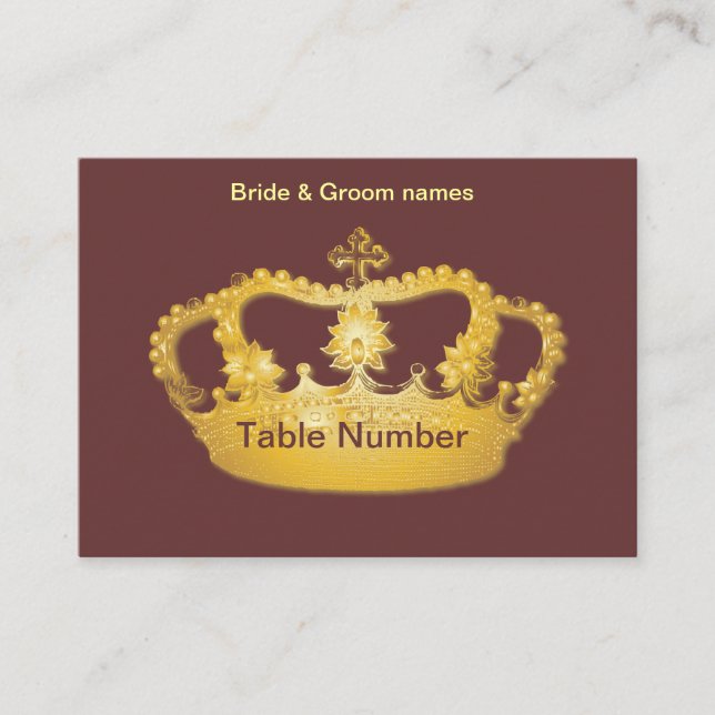 Golden Crown II Reception Place cards (Front)