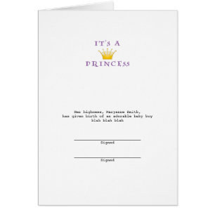 Golden Crown "It's a Princess" with Wizard font