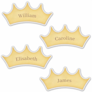Golden Crown Kids & Pets Set of 4 Custom Name