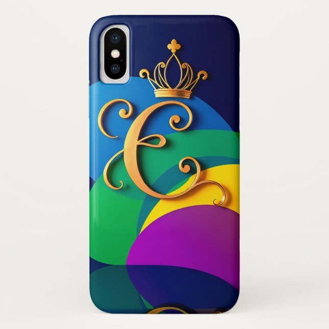 Golden Crown Letter C Royal Monogram Elegance ✨ Case-Mate iPhone Case (Back)