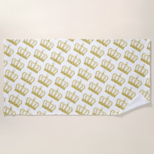 Golden Crown - luxury royal Beach Towel