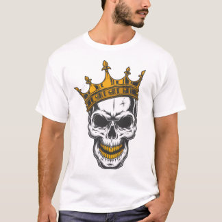 Golden Crown Skull Graphic T-Shirt