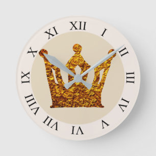 Golden Crown Wall Clock