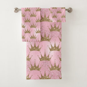 Golden Crown White Sparks  Bath Towel Set