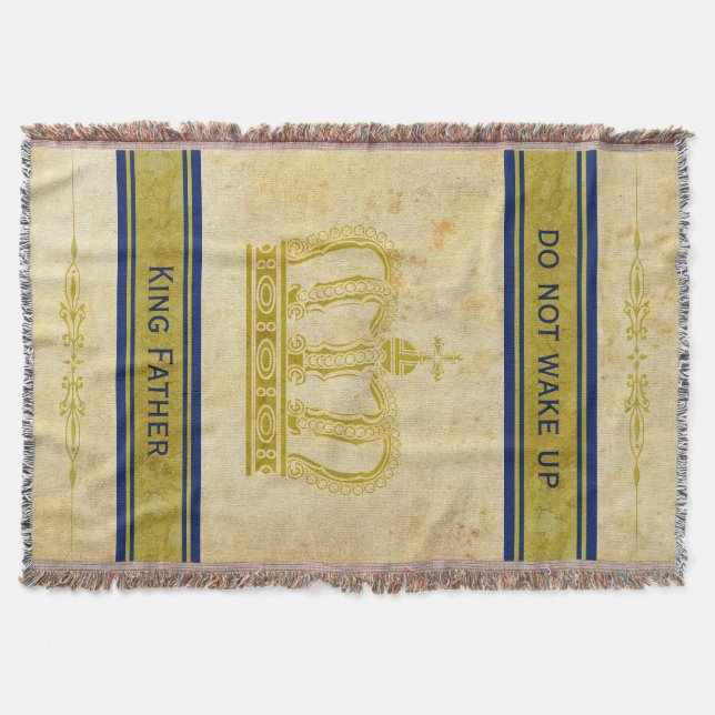 Golden Crown + your backgr. & text Throw Blanket (Front)