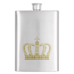 Golden Crown + your ideas Hip Flask