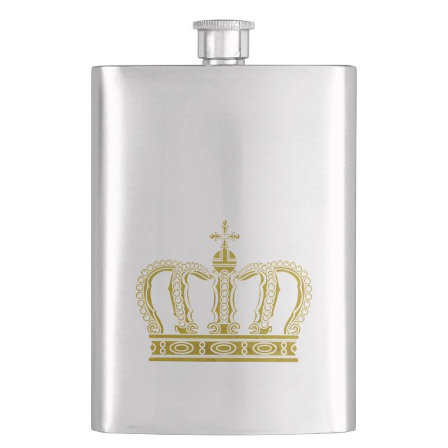 Golden Crown + your ideas Hip Flask (Front)