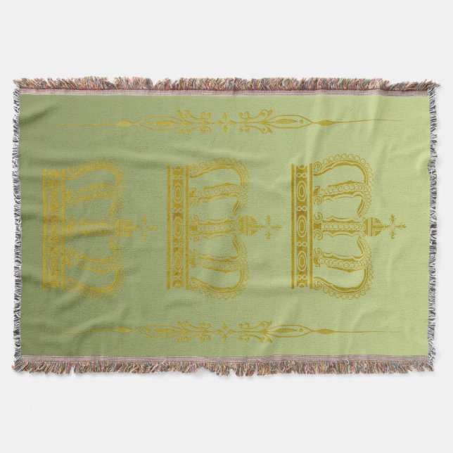Golden Crown + your ideas Throw Blanket (Front)