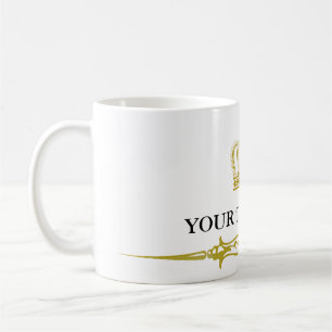 Golden Crown + your text & background Coffee Mug