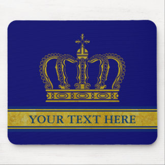 Golden Crown + your text & background Mouse Pad