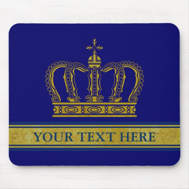 Golden Crown + your text & background Mouse Pad (Front)